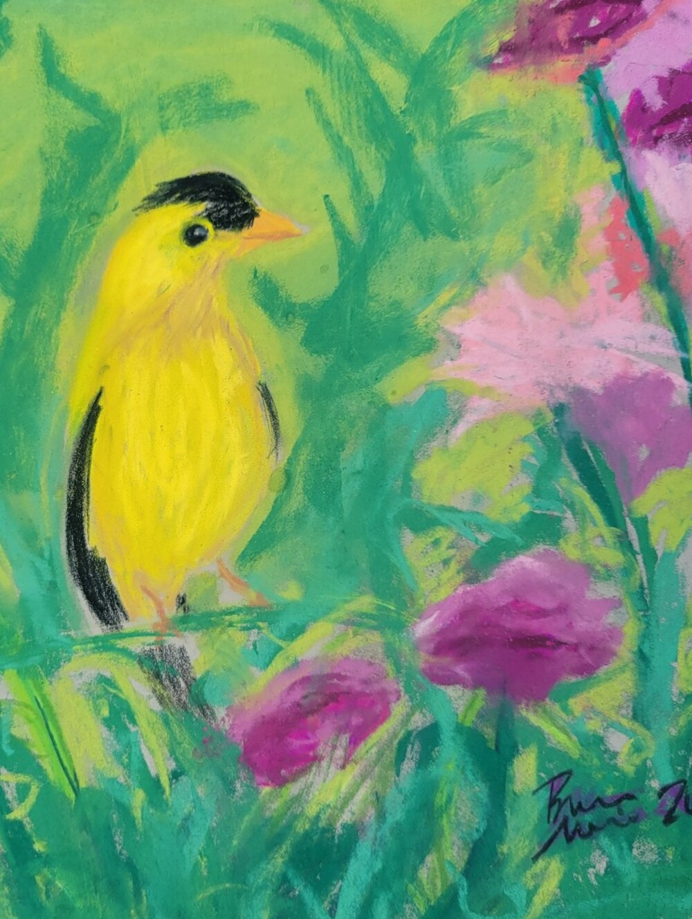 "Sally the Songbird" Original Unframed ARTWORK 9 X 12 - Picture 5 of 6